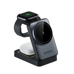 Foldable Magnetic 3-in-1 Fast Wireless Charger with Multiple Functions
